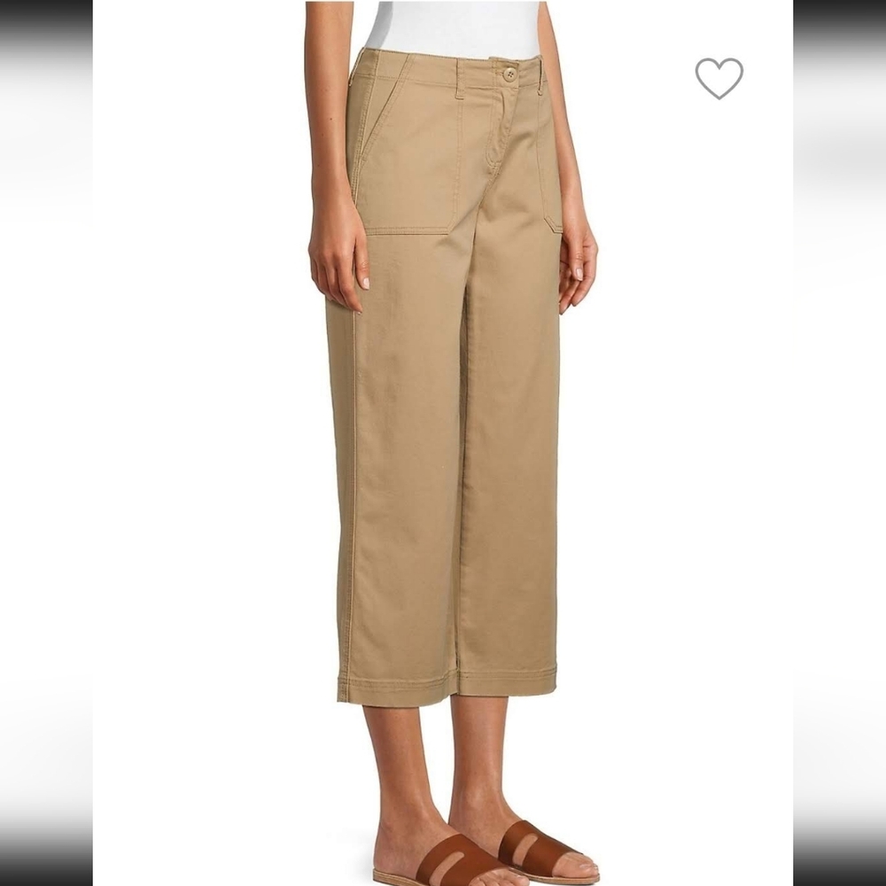 Lord & Taylor Tan Utility Style Wide Leg Pants